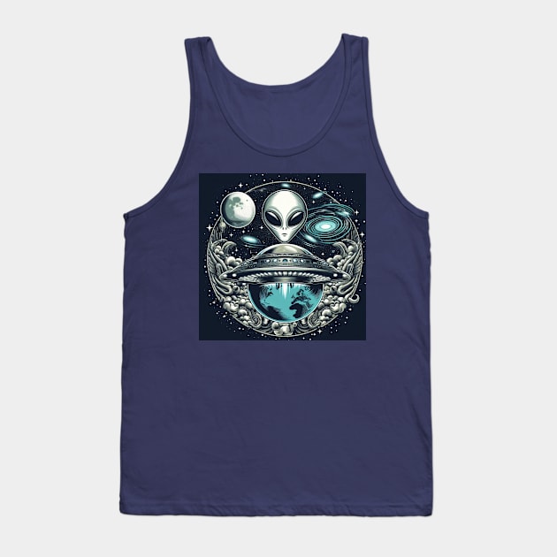 Grey Aliens in a UFO Tank Top by LloydLegacy2020